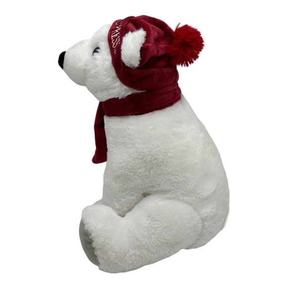 The Polar Express Plush Bear Stuffed Animal VHTF Red Snowflake Scarf & Hat 13" - Picture 5 of 10